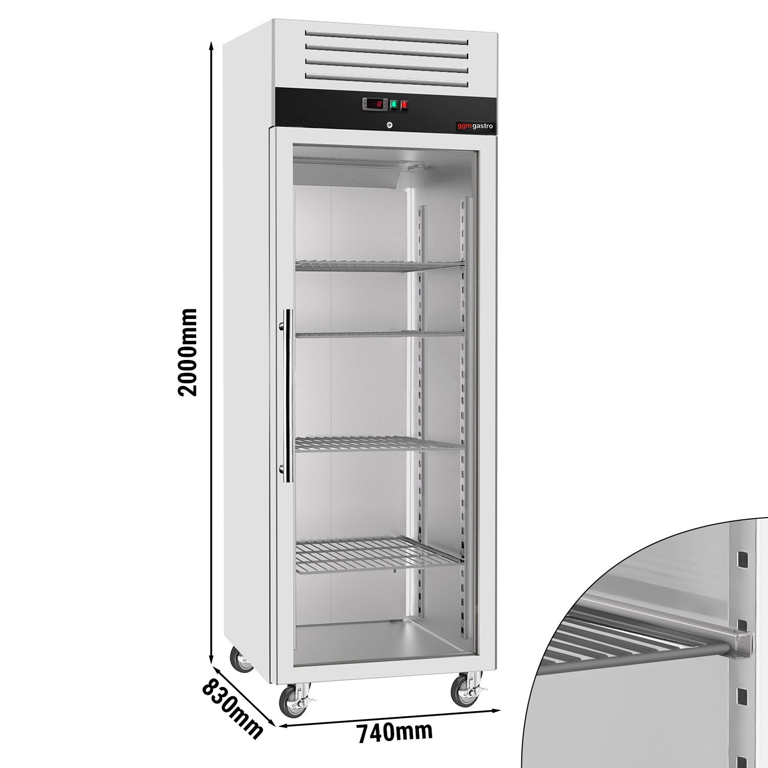 Tiefkühlschrank ECO - GN 2/1 - 700 Liter - mit 1 Glastür