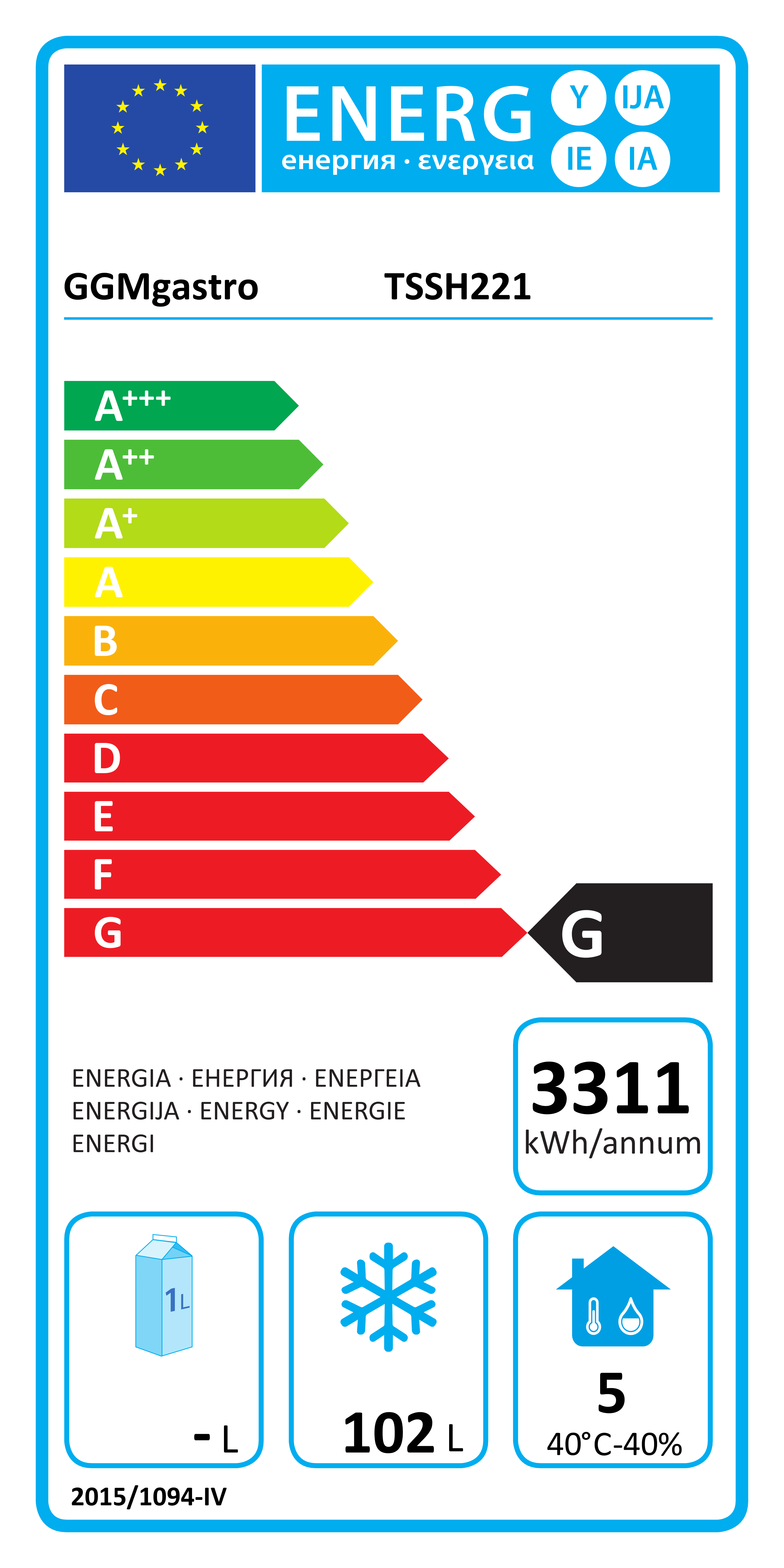 Tiefkühl/Kühl-Unterbau Kombination -22 ~ +8°C - 905mm - 2 Schubladen