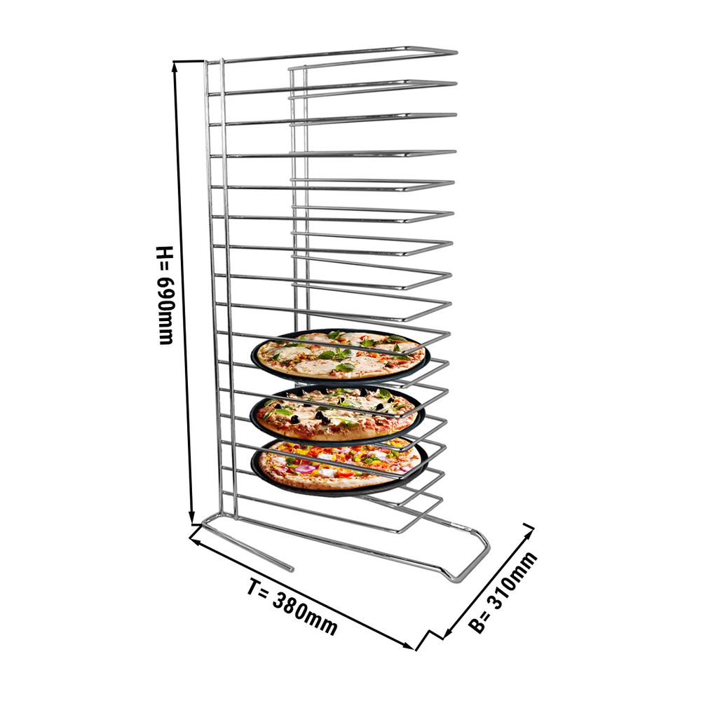 Pizzablechhalter Ø 22-36 cm PBHW15 15 Auflagen 