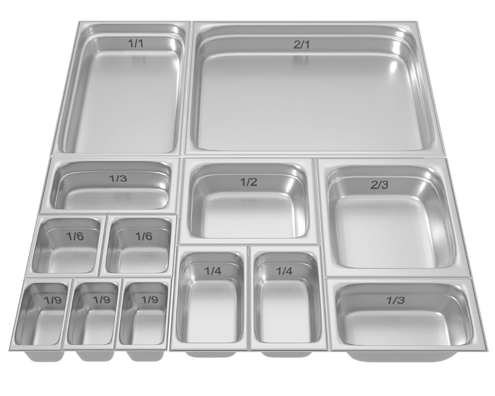 Gastronomiebehälter GN Behälter aus rostfriem Edelstahl 17,6x16,2x10 cm 1,6L 
