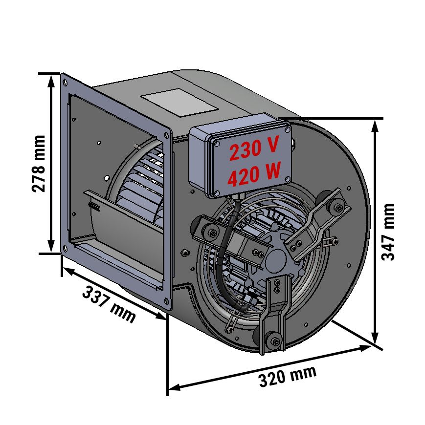Gastro Airbox Radialventilator Gebläse Axial Radialgebläse 2200m³+Drehzahlregler 