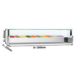 Kühlaufsatzvitrine PREMIUM mit LED-Licht - 2000x335mm - 10x GN 1/4