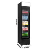 Getränkekühlschrank - 145 Liter - rahmenloses Design - 1 Glastür & Werbedisplay