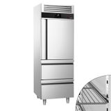 Kühlschrank PREMIUM - GN 2/1 - 700 Liter - mit 1 Edelstahlhalbtür & 2 Schubladen