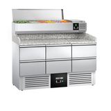 Pizzakühltisch PREMIUM - 1400x700mm - mit 6 Schubladen 1/2
