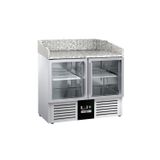 Pizzakühltisch PREMIUM - 900x700mm - 2 Glastüren