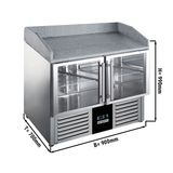 Pizzakühltisch PREMIUM - 900x700mm - 2 Glastüren