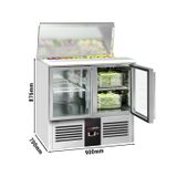 Saladette PREMIUM - 903mm - Einlass für GN-Behälter - 2 Glastüren