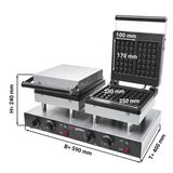 Waffeleisen - Brüsseler Waffeln - Doppelt - Backplatten aus Gusseisen