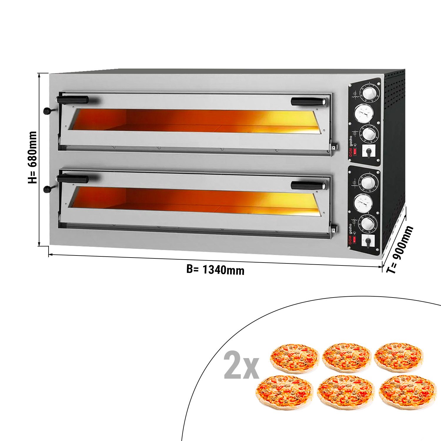 Four à pizza électrique professionnel 6 x 35 cm faible consommation