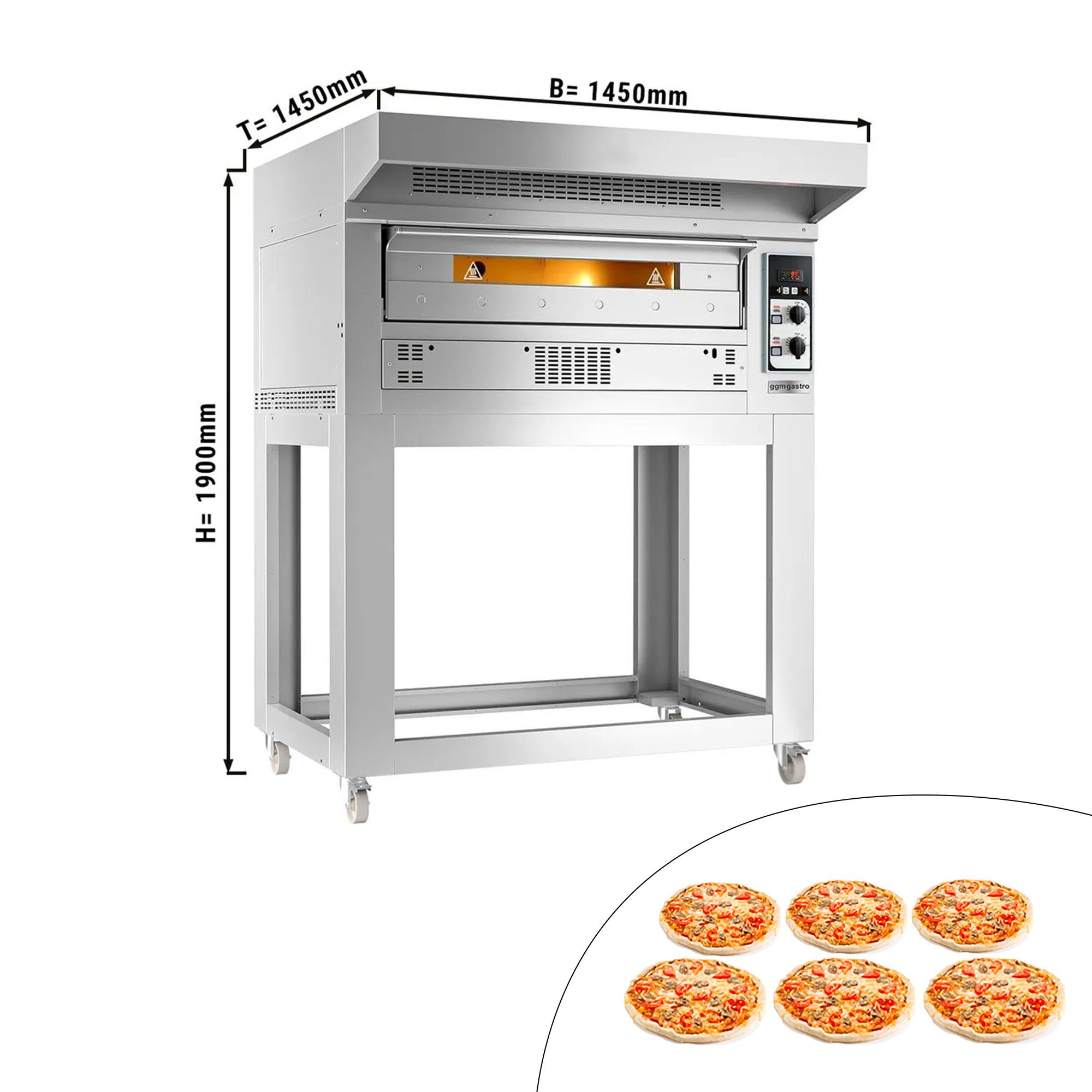 Four à pizza PREMIUM PLUS numérique 6x36 cm, large, pierre réfractaire -  Boutique en ligne Gastro-Held