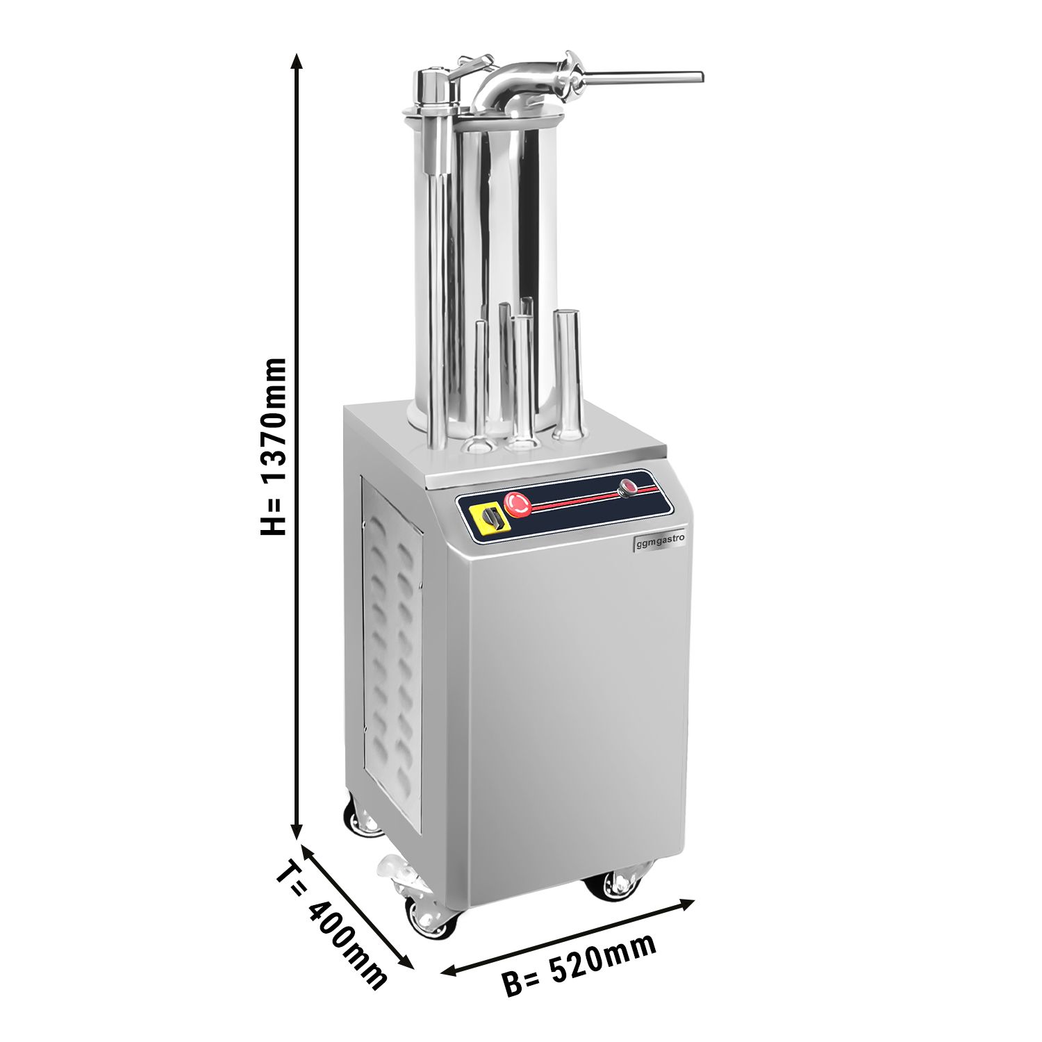 Hydraulic sausage filler outlet