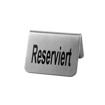 (6 Stück) Tischaufsteller - 2er Set - "Reserviert" - Edelstahl - 50x50mm