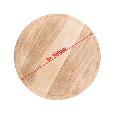 Plato para pizza con ranura para jugos - Ø 30 cm | Tablero de pizza | Plato de madera