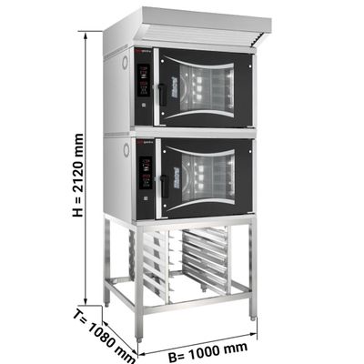 2x pekarska električna konvekcijska pećnica - digitalna - 6x EN 60x40 - uklj. aspirator, stalak