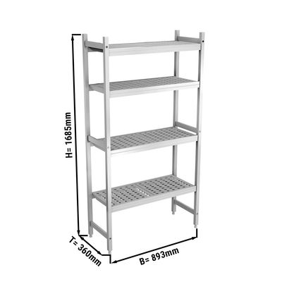 Aluminium basic shelf (anodized) - 893 x 1685 mm