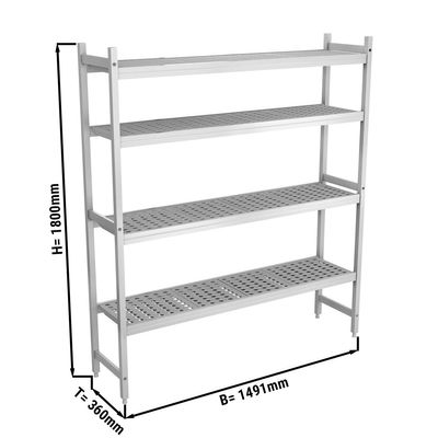Aluminium basic shelf - 1491 x 1800 mm
