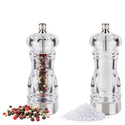 (6 Stück) Salz- & Pfeffermühlen - CLEARGRIND - Acryl - Höhe: 150mm