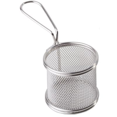 (6 Stück) Servier Frittierkorb - SNACKHOLDER - Edelstahl - Ø 80mm - Silber
