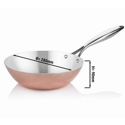 Réz wok serpenyő - Ø 28 cm