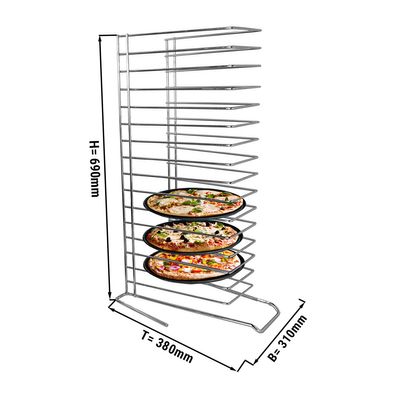 Pizza tray holder with 15 compartments