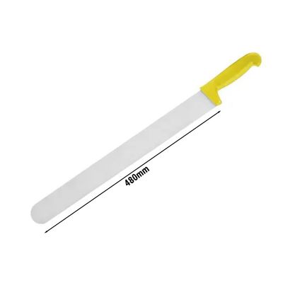 Kebab knife with yellow plastic handle