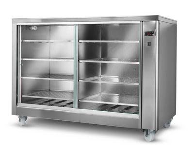 Toplinski kuhinjski kabinet sa Staklenim kliznim vratima & 8 Polica - 1415x1045x1020 mm