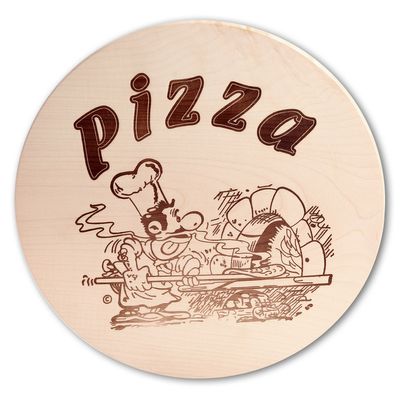 Prato para Pizza, em madeira de Ácer - Ø 30 cm
