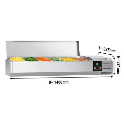 Refrigerated display case PREMIUM - 1400x335mm - 6x GN 1/4