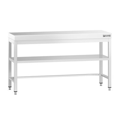Edelstahl Arbeitstisch PREMIUM - 1500x600mm - mit Grundboden & Verstrebung