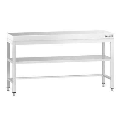 Edelstahl Arbeitstisch PREMIUM - 1600x600mm - mit Grundboden & Verstrebung