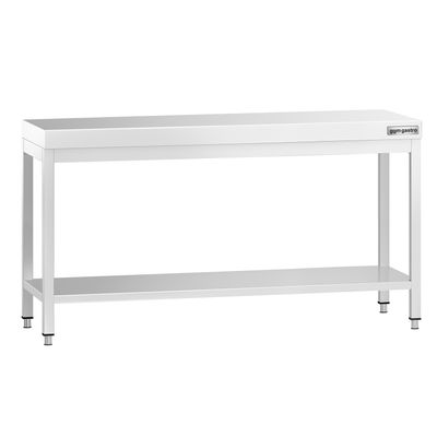 Edelstahl Arbeitstisch PREMIUM - 1800x600mm - mit Grundboden ohne Aufkantung