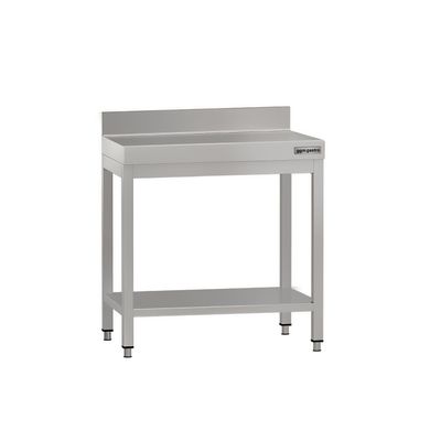 Edelstahl Arbeitstisch ECO - 600x600mm - mit Grundboden & Aufkantung