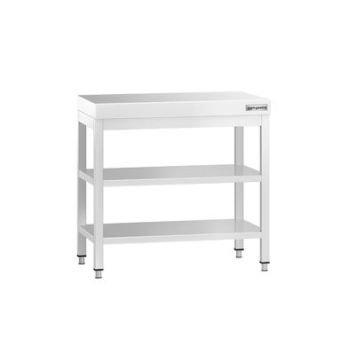 Edelstahl Arbeitstisch PREMIUM - 700x600mm - mit Grundboden & Zwischenboden