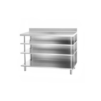 Bar-Arbeitstisch - Edelstahl - 1500x600mm - mit 4 Ablagen