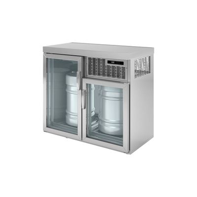 Fasskühler - 2x50 L Fässer - 1100x600mm - mit 2 Glastüren