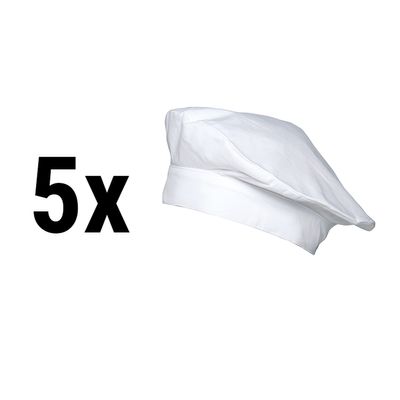 (5 sztuk) Czapka beret Luka - biała 