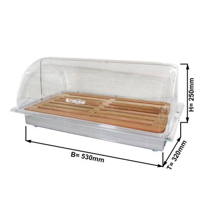 Bread box with roll lid