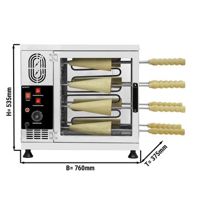 Baumstriezel machine - incl. 16 pointed baking rolls