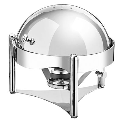 Chafing Dish - Rund - mit Rolldeckel - Chrom