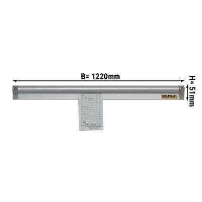 Receipt rail made of aluminium - 122 cm | Note holder | Clip rail | Receipt rail | Note rail