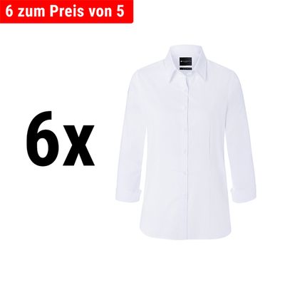 (6 шт) Karlowsky Классическая женская блузка с рукавом 3/4 - цвет: белый / размер: L