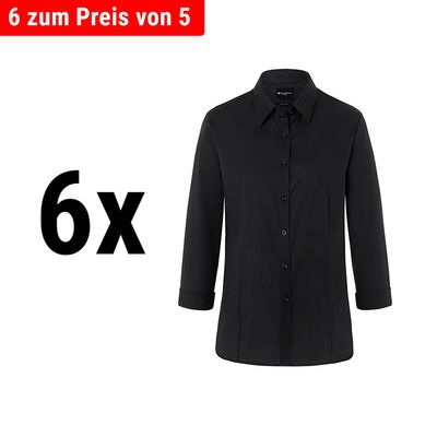(6 komada) karlowsky ženska bluza classic sa 3/4 rukava - crna - veličina: M