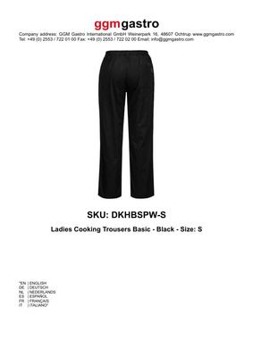 Damen Kochhose Basic - Schwarz - Größe: S