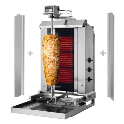 Elektro Gyros-/ Dönergrill - Beweglich - 3 Brenner - max. 40 kg - inkl. 2 Flügeltüren