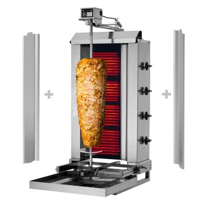 Elektro Gyros-/ Dönergrill - Beweglich - 4 Brenner - max. 60 kg - inkl. 2 Flügeltüren