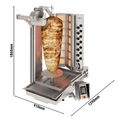Robot kebab au gaz - 14 brûleurs - max. 280 kg