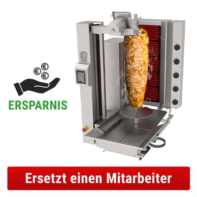 Electric kebab robot - 5 burners - max. 120 kg
