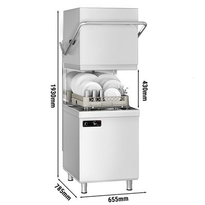 Átadós rendszerű mosogatógép 6,52 kW - vízelvezető szivattyú nélkül - tisztító pumpa (egy-falú)