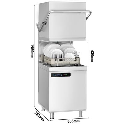 ماشین ظرفشویی دو جداره گیوتینی - 7.1 کیلو وات - با تمیز کننده و آبکشی و پمپ تخلیه